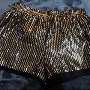 Sequin Gold and Black Women's Shorts